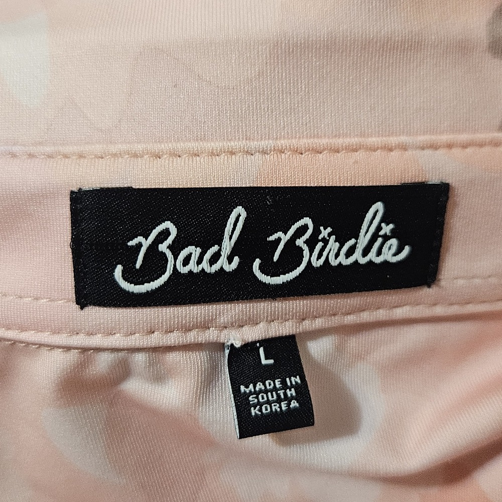 Bad Birdie Polo Shirt Mens Large Pink Camo Golf Stretch Short Sleeve Athletic - Picture 4 of 7